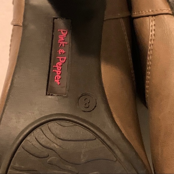 Pink and pepper taupe heeled boots size 8 - Picture 8 of 9